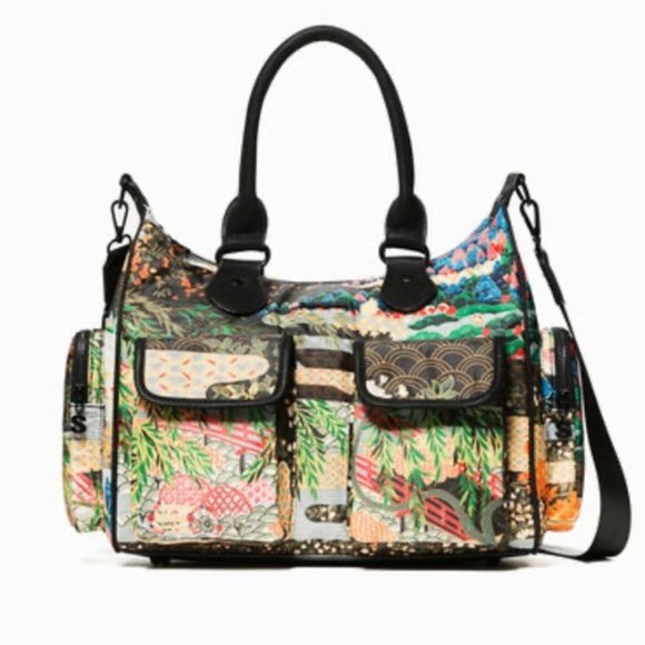 Desigual Handbags - Desigual Japanese Print London Explorer Crossbody Shoulder Bag Purse - M